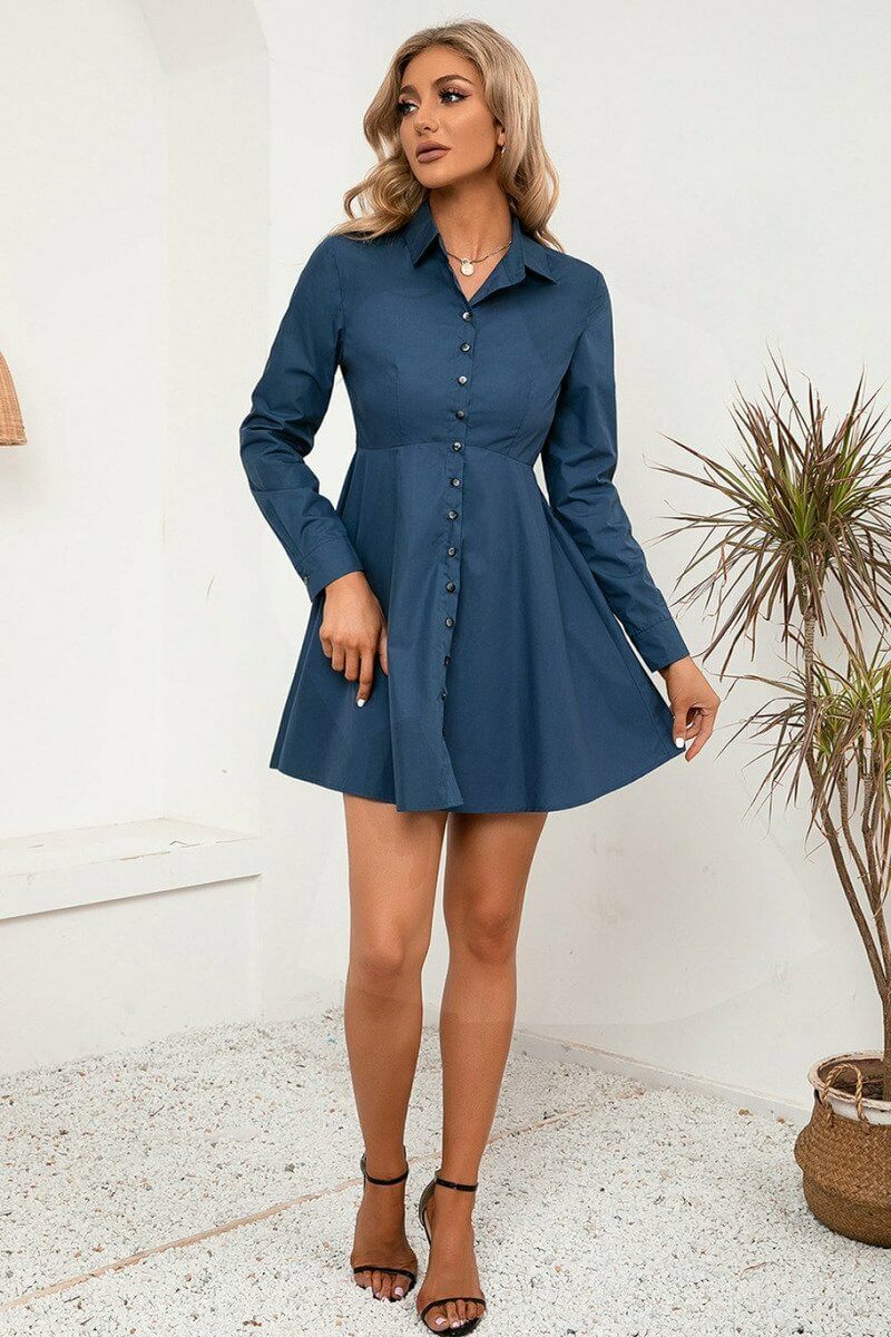 Button Down Mini Shirt Dress by Goddess ...